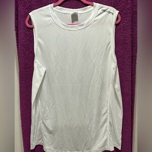 White Sleeveless Muscle Tee Tank Top New